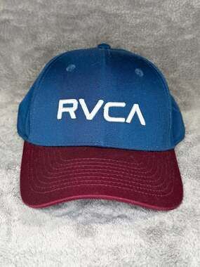 RVCA Hookie Snapback Two-Tone Hat Blue and Maroon One Size